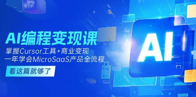 AI编程变现课：掌握Cursor工具+商业变现，一年学会MicroSaaS产品全流程-悟空聊项目