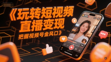玩转短视频直播变现，把握视频号金风口-悟空聊项目