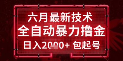 六月最新技术全自动暴力撸金，稳定日入2k+包起号，长期稳定【揭秘】-悟空聊项目