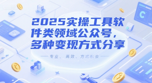 2025实操工具软件类领域公众号，多种变现方式分享-悟空聊项目