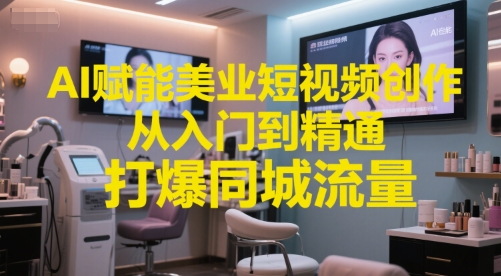AI赋能美业短视频创作，从入门到精通，打爆同城流量，超级AI工具短视频实操落地-悟空聊项目