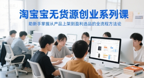 淘宝无货源创业系列课，助新手掌握从产品上架到盈利选品的全流程方法论-悟空聊项目