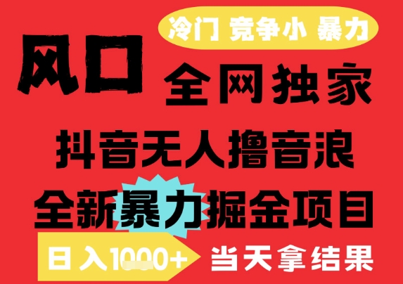 25年6月高爆抖音无人直播最新撸音浪掘金项目，解放双手小白可做，无脑日入1k+，门槛低【揭秘】-悟空聊项目