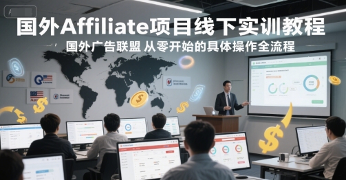 国外Affiliate项目线下实训教程，国外广告联盟从零开始的具体操作全流程-悟空聊项目