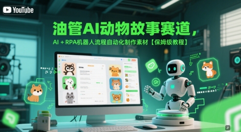 油管AI动物故事赛道，AI+RPA机器人流程自动化制作素材【保姆级教程】-悟空聊项目
