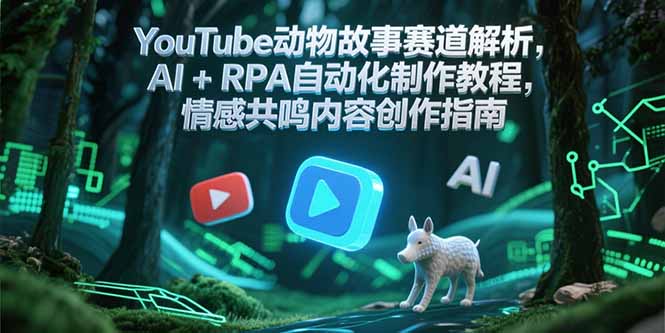 YouTube动物故事赛道解析，AI+RPA自动化制作教程，情感共鸣内容创作指南-悟空聊项目