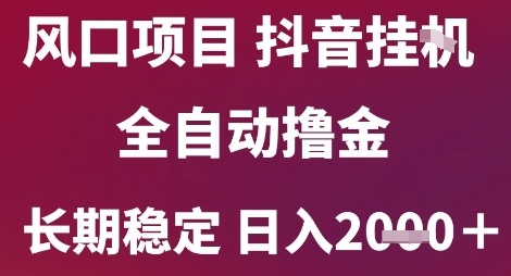 风口项目，六月最新玩法抖音无人挂G，全自动撸金，长期稳定 日入2k+【揭秘】-悟空聊项目
