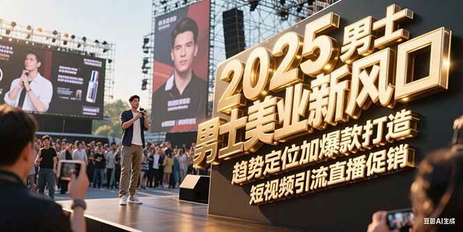 2025男士美业新风口，趋势定位加爆款打造，短视频引流直播促销-悟空聊项目