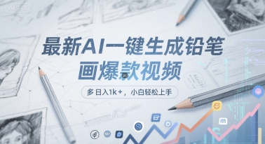 最新AI一键生成铅笔画爆款视频，多平台分发，日 入1k+，小白轻松上手【揭秘】-悟空聊项目