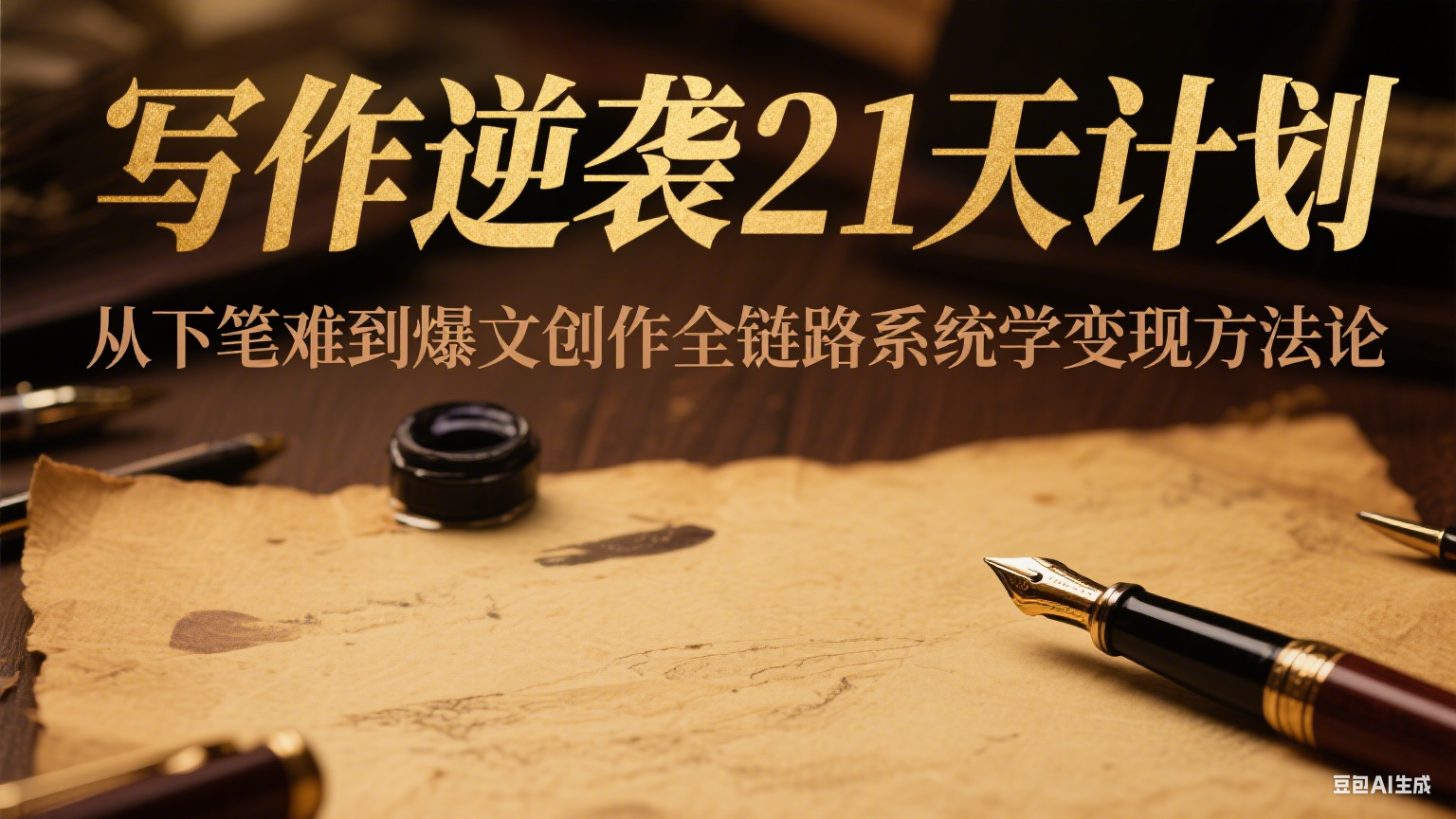 写作逆袭21天计划：从下笔难到爆文创作全链路系统学变现方法论-悟空聊项目