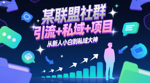 某联盟社群，引流+私域+项目，从新人小白到私域大神-悟空聊项目