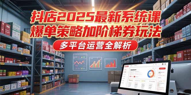 抖店2025最新系统课，爆单策略加阶梯券玩法，多平台运营全解析-悟空聊项目