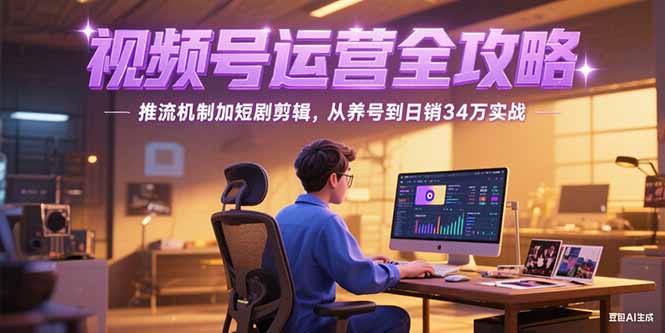 2025视频号运营全攻略，推流机制加短剧剪辑，从养号到日销34万实战-悟空聊项目