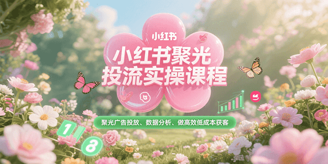 小红书聚光投流实操课程，聚光广告投放、数据分析、做高效低成本获客-悟空聊项目