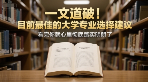 付费文章：一文道破！目前最佳的大学专业选择建议，看完你就心里彻底踏实明朗了-悟空聊项目