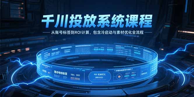 千川投放系统课程，从账号标签到ROI计算，包含冷启动与素材优化全流程-悟空聊项目