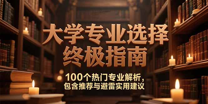 付费文：大学专业选择终极指南,100个热门专业解析,包含推荐与避雷实用建议-悟空聊项目