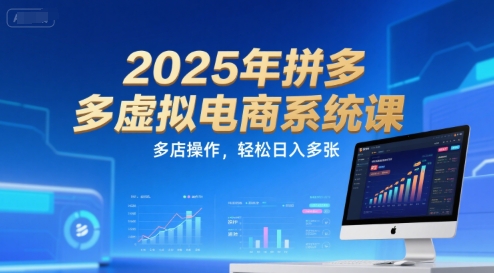 2025年拼多多虚拟电商系统课，多店操作，轻松日入多张-悟空聊项目