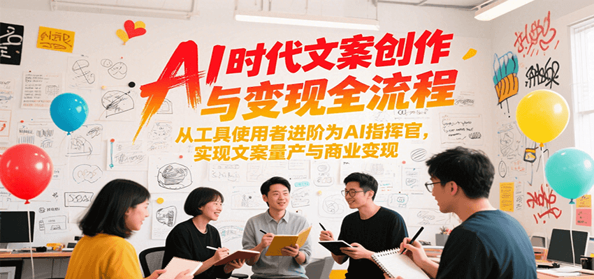 AI时代文案创作与变现全流程，从工具使用者进阶为AI指挥官，实现文案量产与商业变现-悟空聊项目