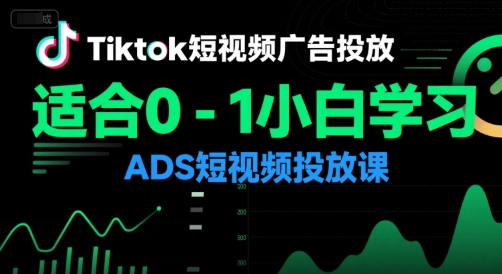 Tiktok短视频广告投放，适合0-1小白学习ADS短视频投放课-悟空聊项目