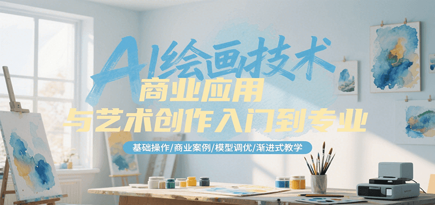 AI绘画技术商业应用与艺术创作入门到专业，基础操作/商业案例/模型调优/渐进式教学-悟空聊项目
