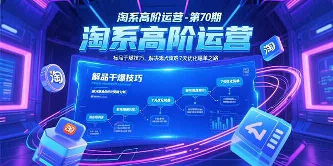淘系高阶运营-第70期，标品干爆技巧，解决难点策略，大佬操盘方法-悟空聊项目