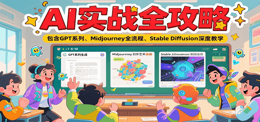 AI实战全攻略，包含GPT系列、Midjourney全流程、Stable Diffusion深度教学-悟空聊项目