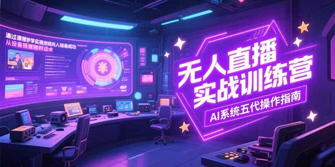 无人直播实操训练营，从设备搭建到话术，AI系统五代操作指南(7月更新-悟空聊项目