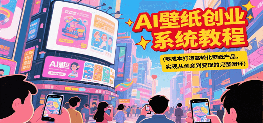 AI壁纸创业系统教程，零成本打造高转化壁纸产品，实现从创意到变现的完整闭环-悟空聊项目