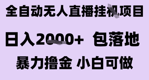 最新全自动抖音无人直播挂G项目，日入2k+ 包落地暴力撸金，小白可做【揭秘】-悟空聊项目