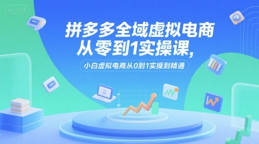 拼多多全域虚拟电商从零到1实操课，小白虚拟电商从0到1实操到精通-悟空聊项目