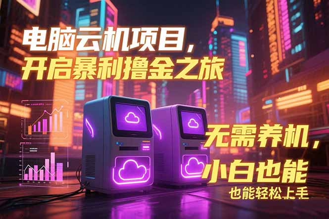 电脑云机项目 暴力撸金玩法，不需要养机 配置没有要求 单机100个窗口一…-悟空聊项目