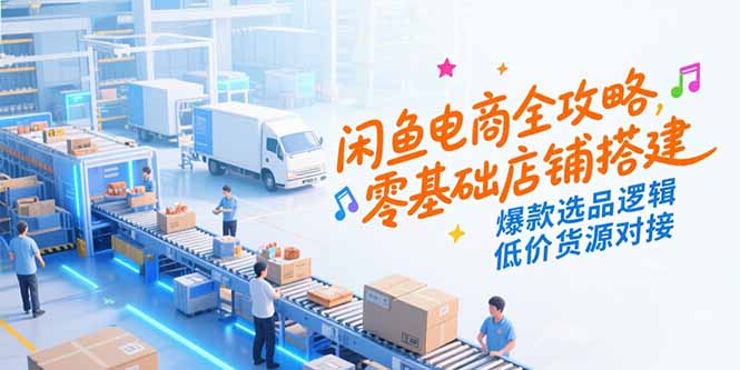 闲鱼电商全攻略，零基础店铺搭建，爆款选品逻辑，低价货源对接-悟空聊项目