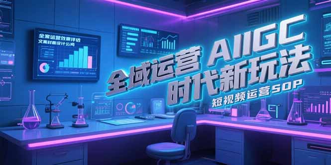 全域运营AIGC时代新玩法，文案封面设计公式，短视频运营SOP-悟空聊项目