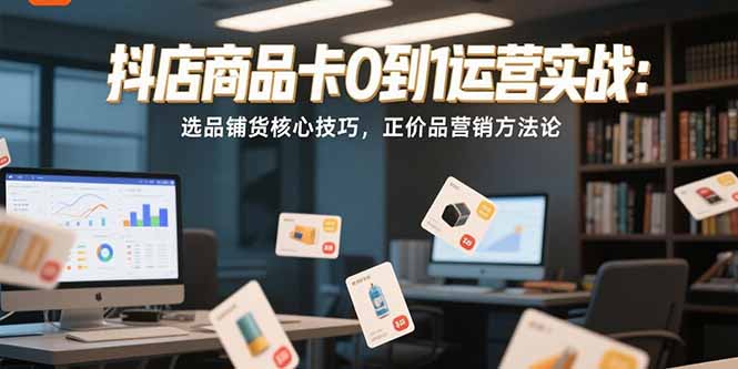 抖店商品卡0到1运营实战：选品铺货核心技巧，正价品营销方法论-悟空聊项目
