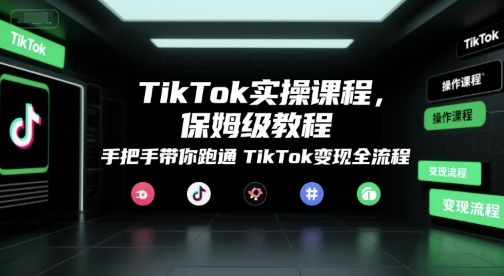 TikTok实操课程，保姆级教程，手把手带你跑通TikTok变现全流程-悟空聊项目