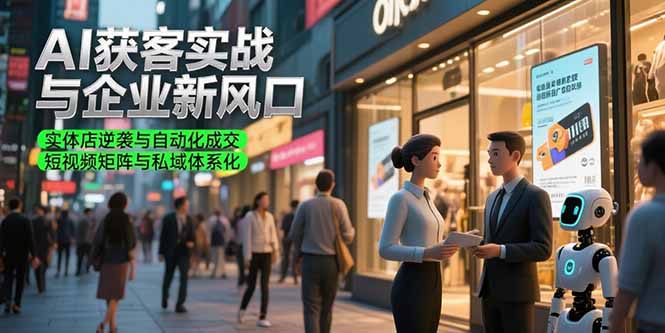 AI获客实战与企业新风口，实体店逆袭与自动化成交 短视频矩阵与私域体系化-悟空聊项目