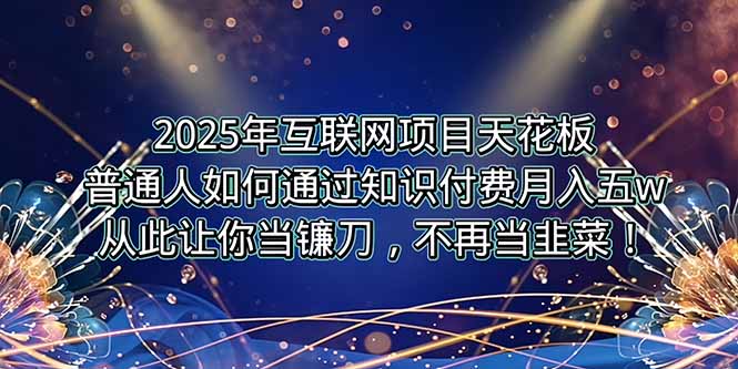 2025年互联网项目天花板，普通人如何通过卖项目实现逆风翻盘，月入5W＋！-悟空聊项目