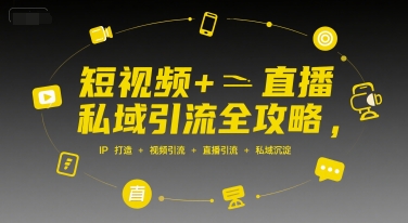 短视频+直播私域引流全攻略，IP打造 +视频引流 +直播引流 +私域沉淀-悟空聊项目