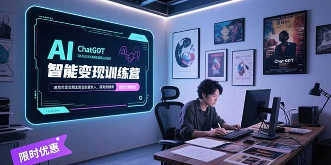 AI智能变现训练营，ChatGPT写作变现，电影解说制作，图文带货方法论-悟空聊项目