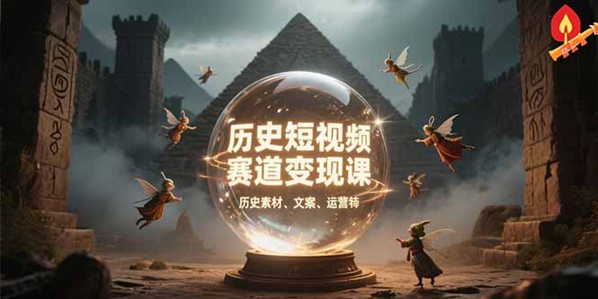 历史短视频赛道变现课，百集素材库应用，文案剪辑技巧，账号运营全案-悟空聊项目