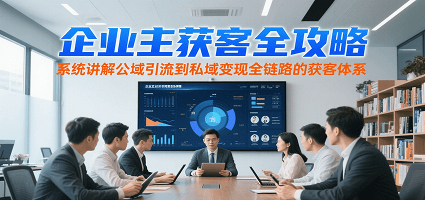 企业主获客全攻略，系统讲解公域引流到私域变现全链路的获客体系-悟空聊项目
