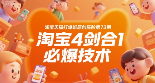 淘宝天猫打爆班原创高阶第73期，淘宝4剑合1必爆技术-悟空聊项目