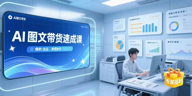 AI图文带货速成课，养号引流秘籍，爆款选品策略，美图制作全流程-悟空聊项目