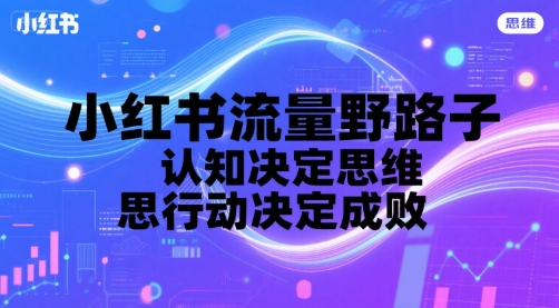 小红书流量野路子，认知决定思维，思维决定行动，行动决定成败-悟空聊项目