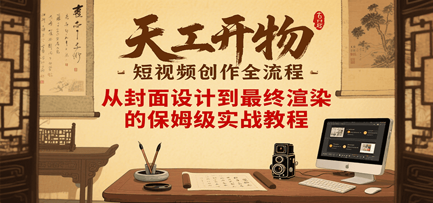 天工开物短视频创作全流程，从封面设计到最终渲染的保姆级实战教程-悟空聊项目