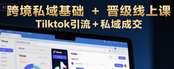 跨境私域基础+晋级线上课，Tilktok引流+私域成交-悟空聊项目