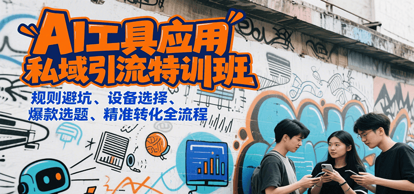 AI工具应用私域引流特训班，规则避坑、设备选择、爆款选题、精准转化全流程-悟空聊项目