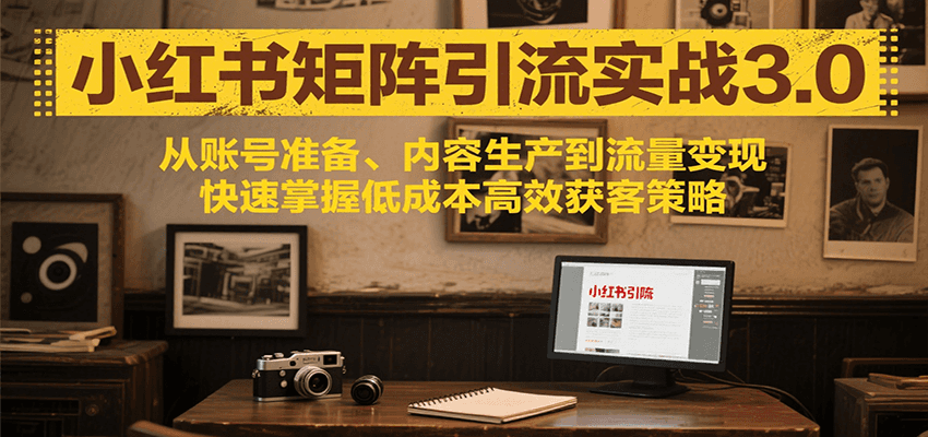 小红书矩阵引流3.0，从账号准备、内容生产到流量变现，快速掌握低成本高效获客策略-悟空聊项目