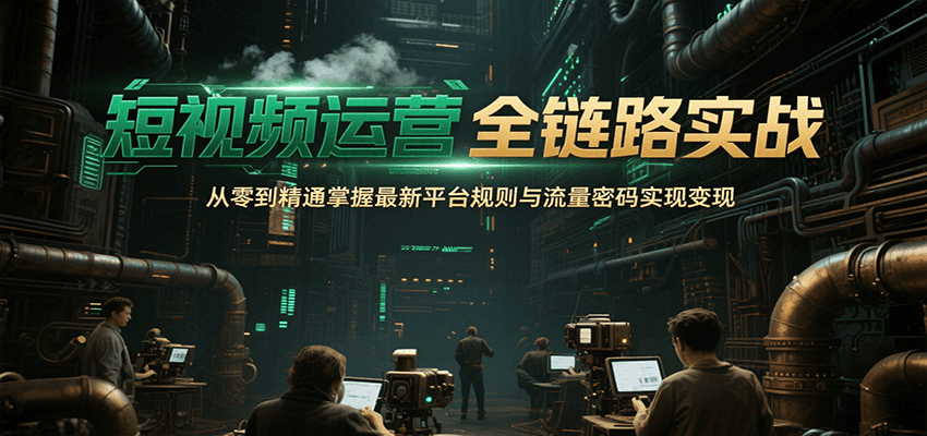 短视频运营全链路实战，从零到精通掌握最新平台规则与流量密码实现变现-悟空聊项目